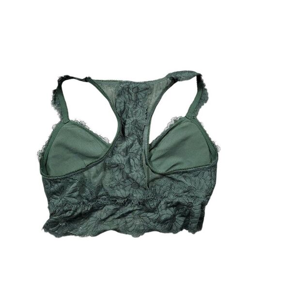 Aerie Sunflower Lace Padded Racerback Bralette Dark Green Size XS - Picture 2 of 5